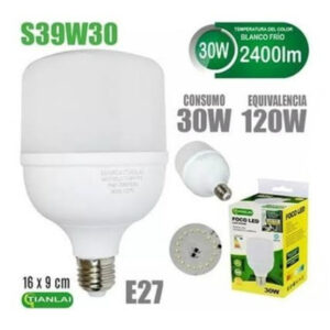 Paquete de 6 Focos LED 30W Luz Blanca – Iluminación Profesional